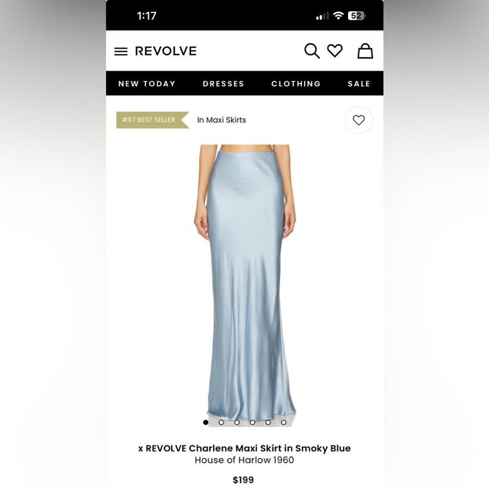 House of Harlow 1960 Maxi Skirt in Smoky Blue